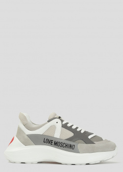Сірі кросівки Love Moschino на товстій підошві, фото